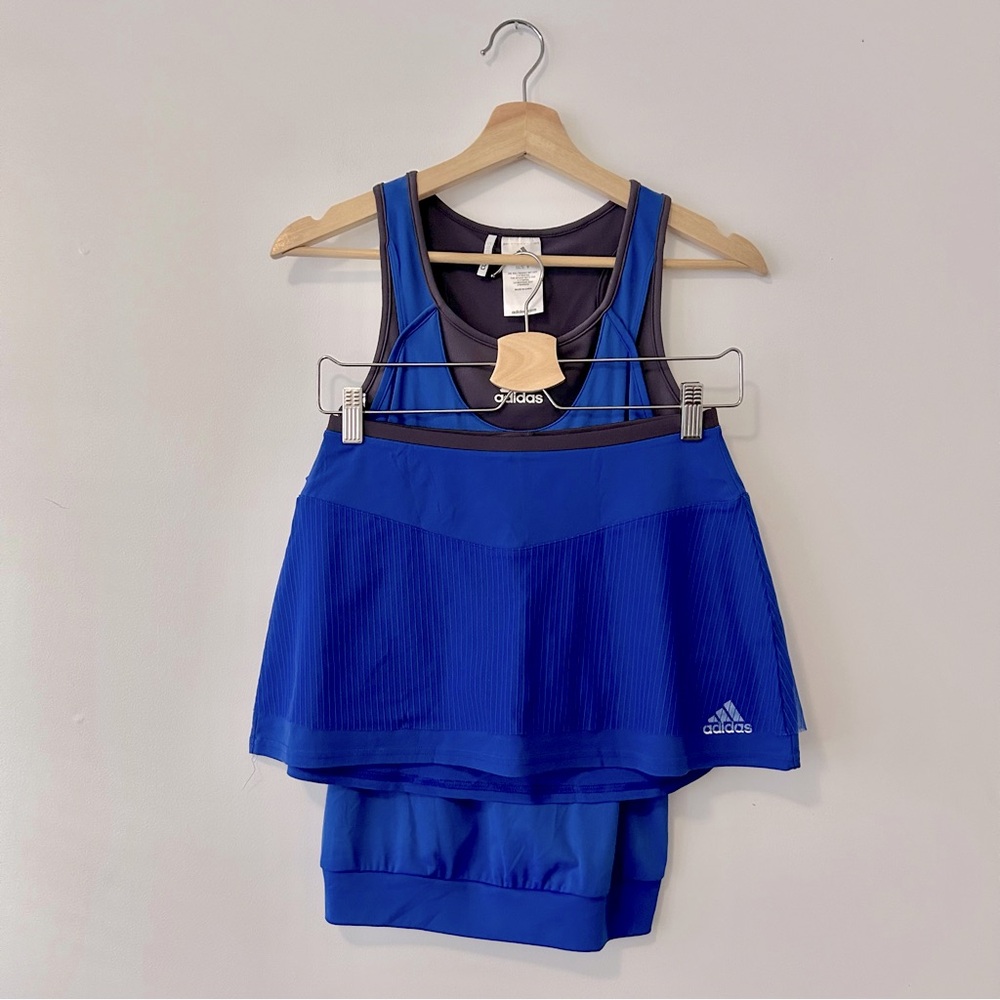 Adidas Royal Blue Tennis Skort & Top Set Size XS